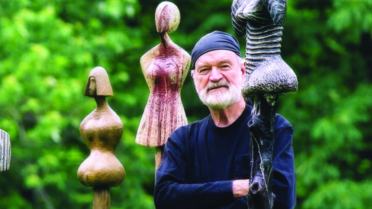 david hostetler wood sculptures outdoor garden